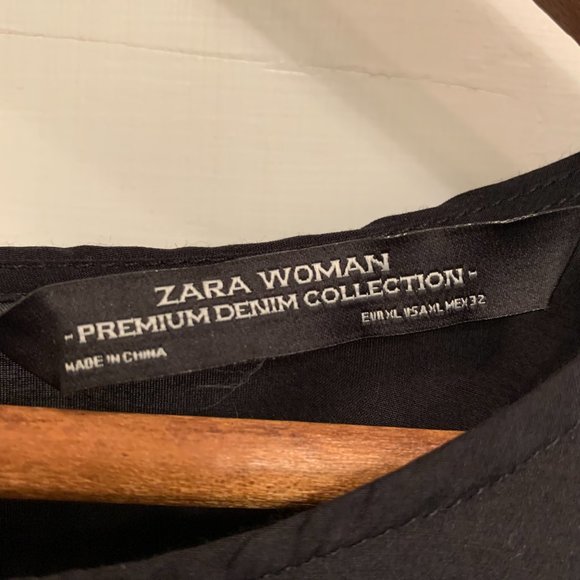 Zara Black Sheer Embroidered Blouse - Picture 6 of 6